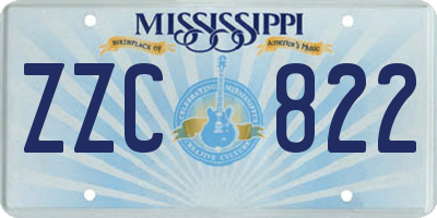 MS license plate ZZC822