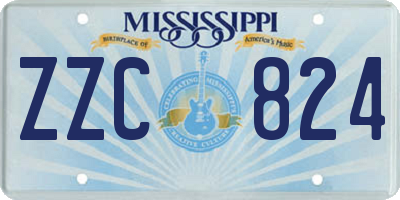 MS license plate ZZC824