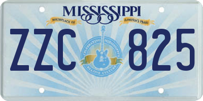MS license plate ZZC825