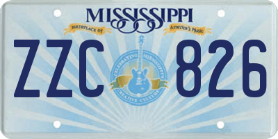 MS license plate ZZC826