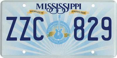 MS license plate ZZC829