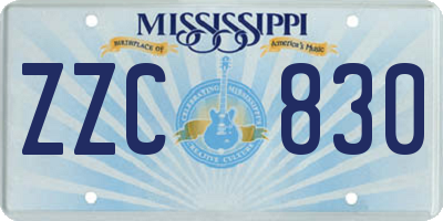 MS license plate ZZC830