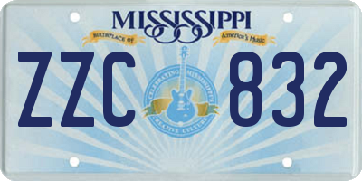 MS license plate ZZC832