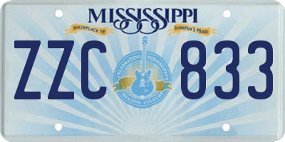 MS license plate ZZC833