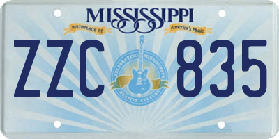 MS license plate ZZC835