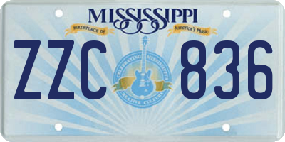 MS license plate ZZC836