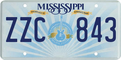 MS license plate ZZC843