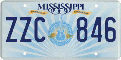 MS license plate ZZC846