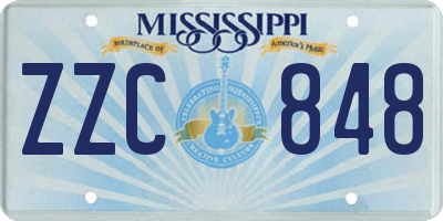 MS license plate ZZC848