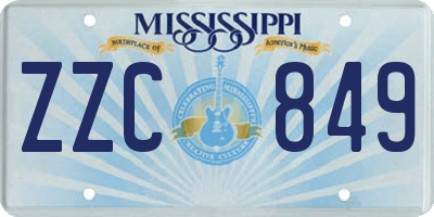 MS license plate ZZC849