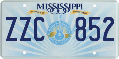 MS license plate ZZC852