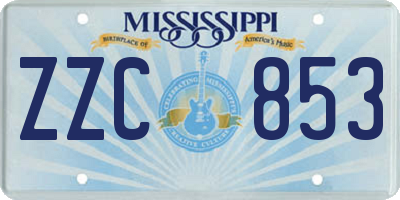 MS license plate ZZC853