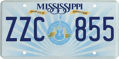 MS license plate ZZC855