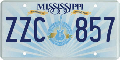 MS license plate ZZC857