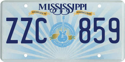 MS license plate ZZC859