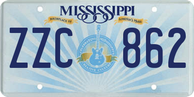 MS license plate ZZC862