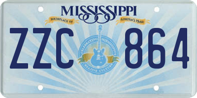 MS license plate ZZC864