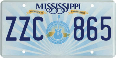 MS license plate ZZC865