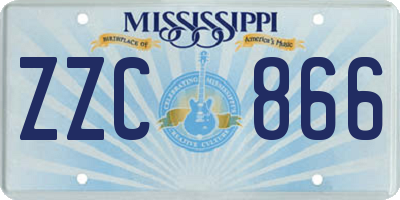 MS license plate ZZC866