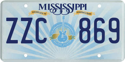 MS license plate ZZC869