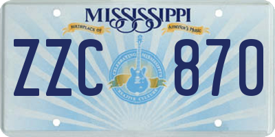 MS license plate ZZC870