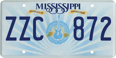 MS license plate ZZC872