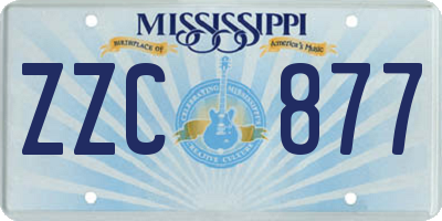 MS license plate ZZC877