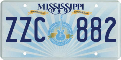 MS license plate ZZC882