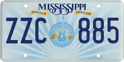 MS license plate ZZC885