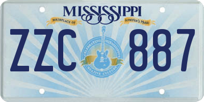 MS license plate ZZC887