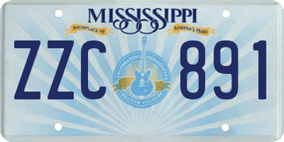 MS license plate ZZC891