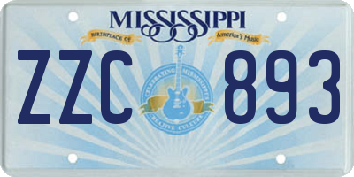 MS license plate ZZC893