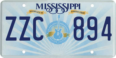 MS license plate ZZC894