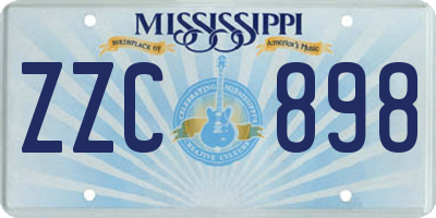 MS license plate ZZC898