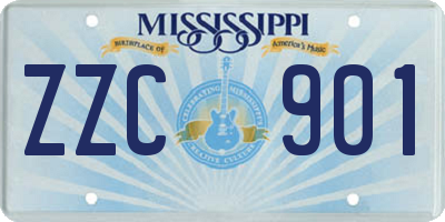 MS license plate ZZC901