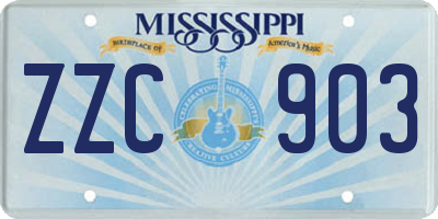 MS license plate ZZC903