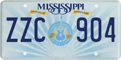 MS license plate ZZC904