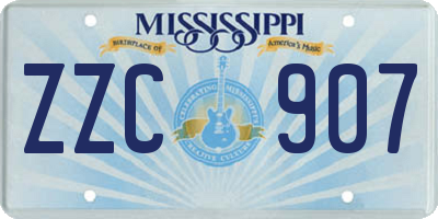 MS license plate ZZC907