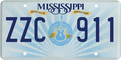 MS license plate ZZC911