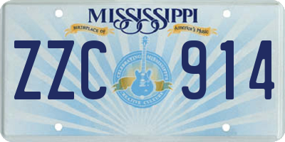 MS license plate ZZC914