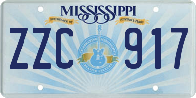 MS license plate ZZC917