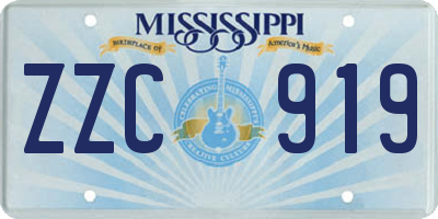 MS license plate ZZC919