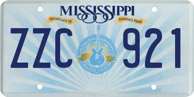 MS license plate ZZC921