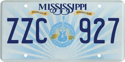 MS license plate ZZC927