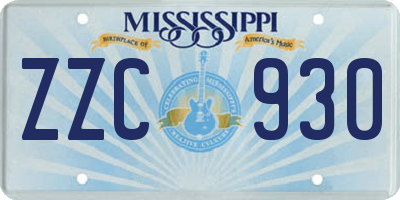 MS license plate ZZC930