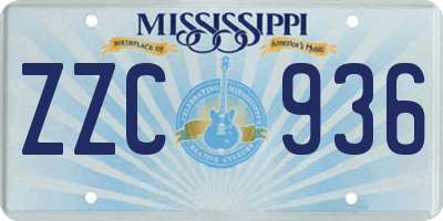 MS license plate ZZC936