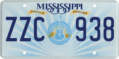 MS license plate ZZC938