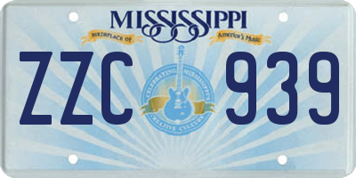 MS license plate ZZC939