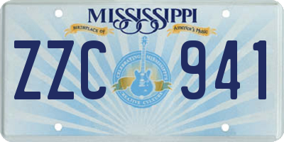 MS license plate ZZC941