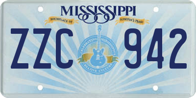 MS license plate ZZC942